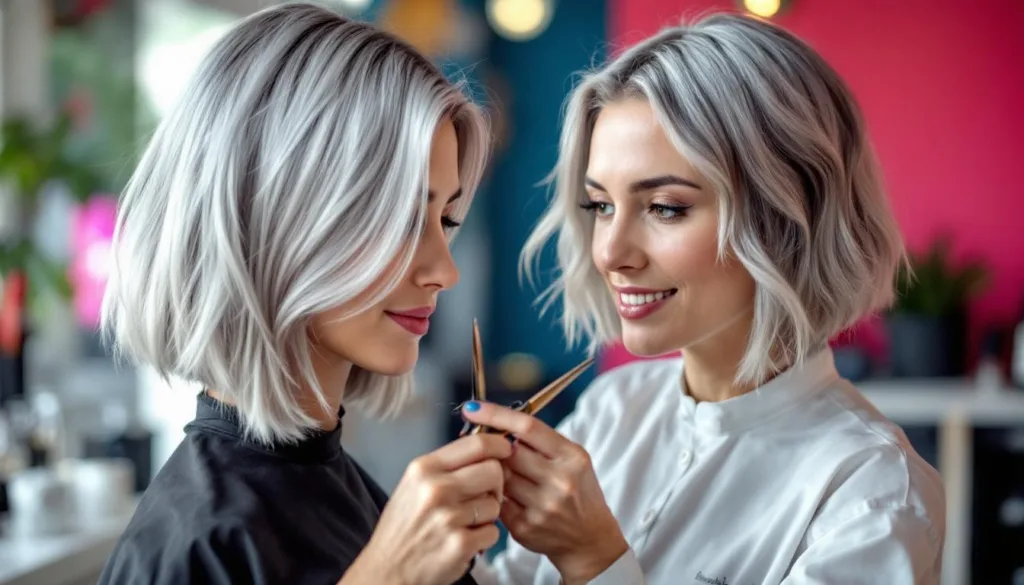 ein friseur enthüllt, welcher bob-schnitt graue haare jünger und frischer aussehen lässt. entdecken sie passende stylings für ein modernes, jugendliches aussehen.