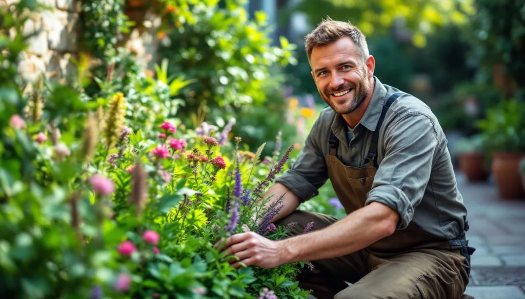 ein gärtner zeigt, wie mehrjährige pflanzen ihren grauen hof in eine grüne oase verwandeln können – praktische tipps und kreative ideen für jeden gartenliebhaber.