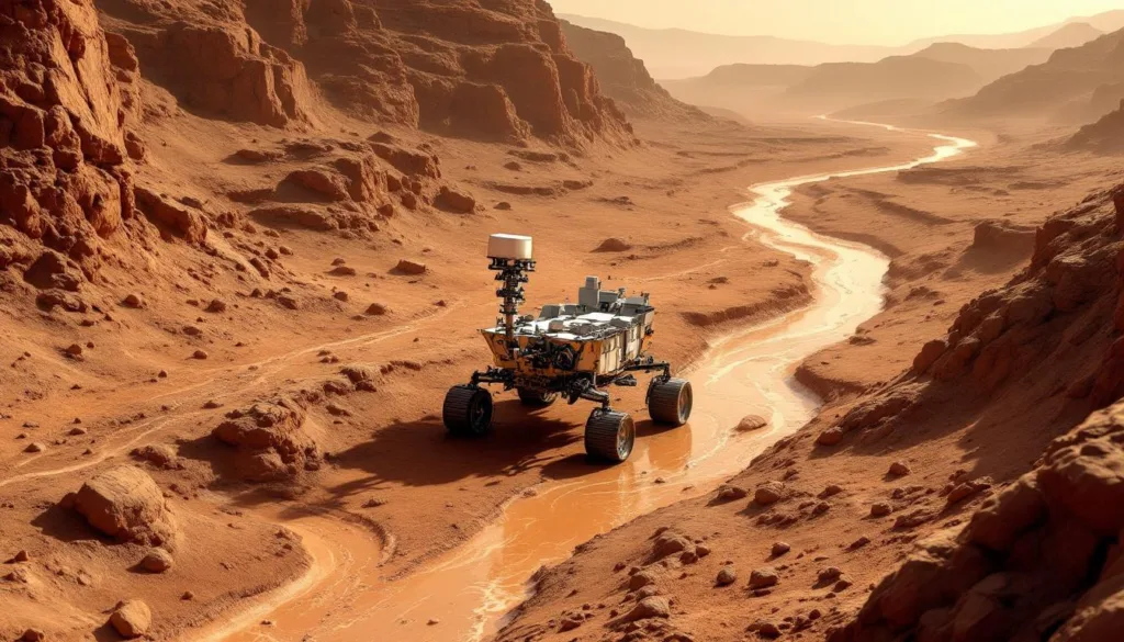 ein nasa-rover entdeckt verborgene flussbetten auf dem mars, die hinweise auf uraltes wasser und vergangene lebensbedingungen liefern.