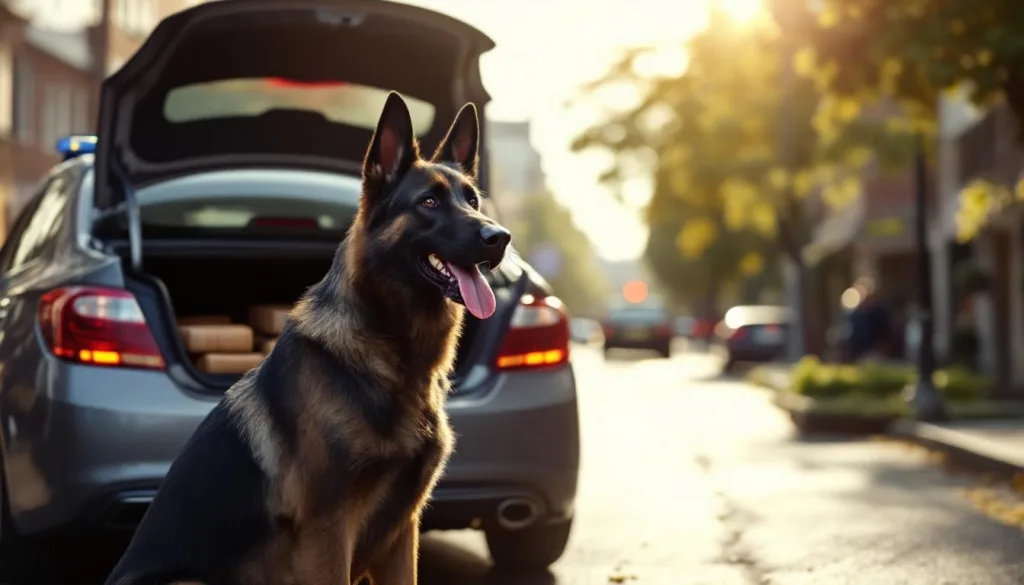 ein spürhund entdeckt zufällig versteckte drogen im kofferraum eines autos und sprengt so einen drogenring.