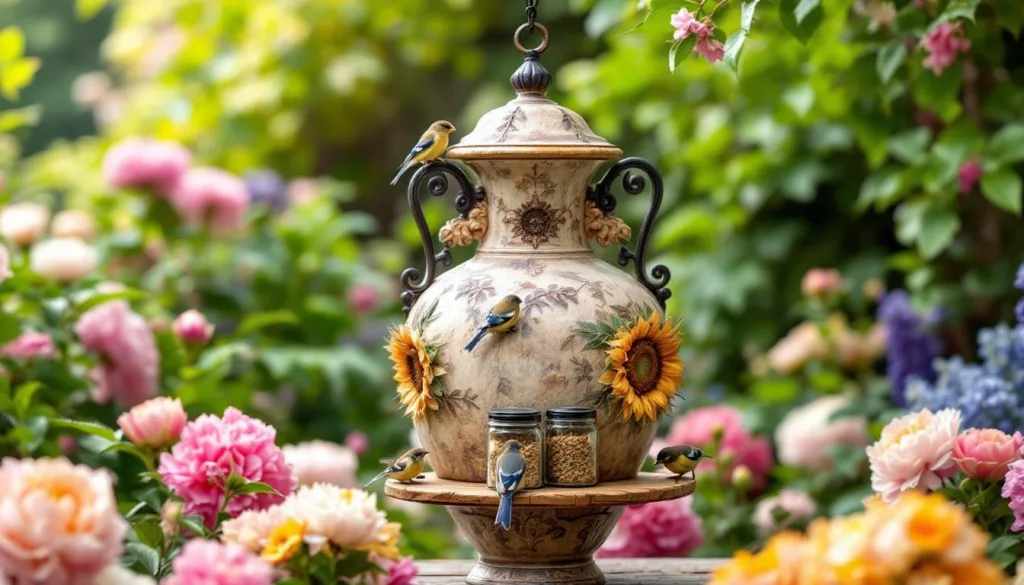 entdecken sie, wie ich eine einfache flohmarktvase in eine luxuriöse bar für gartenvögel verwandelte – eine kreative und stilvolle idee für vogelliebhaber.