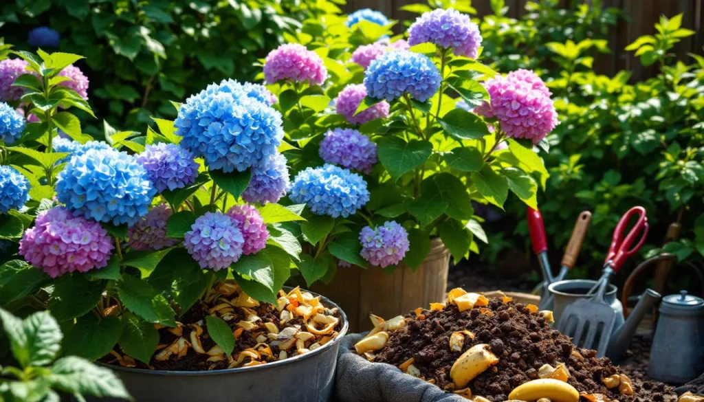 entdecken sie, wie die verwendung von küchenabfällen unerwartet ihre hortensien zum blühen bringt. nachhaltige gartentipps für prächtige pflanzen.
