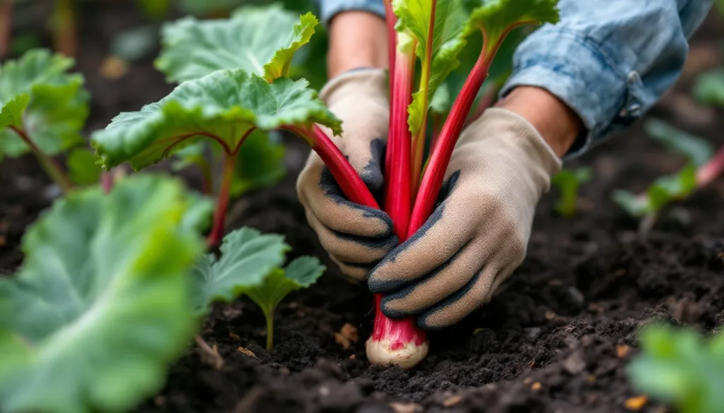 erfahren sie praktische tipps zur rhabarber-ernte: warum drehen besser ist als schneiden und wie sie mehrjähriges gemüse optimal pflegen.