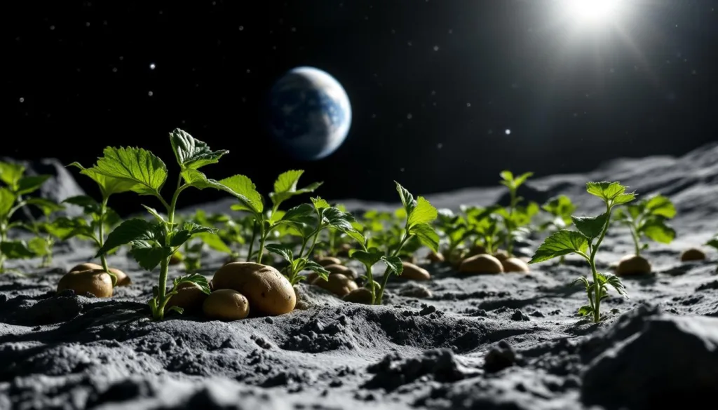 entdecken sie, wie nasa-tests zeigen, dass kartoffeln ohne gewächshaus und erde auf dem mond als nahrungsquelle dienen könnten – ein durchbruch für die zukunft der mondnahrung.